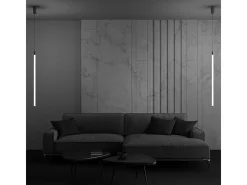 Maytoni Ray Lámpara de Techo Colgante Fina Dorada, 95,9cm, LED Integrado 3000K