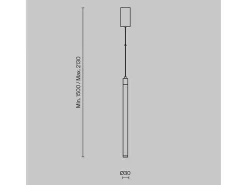 Maytoni Ray Lámpara de Techo Colgante Slim Blanca, 50,6cm, LED Integrado 3000K