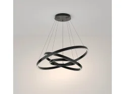 Maytoni Rim Lámpara de techo colgante circular de 3 niveles LED negra integrada con borde moderno