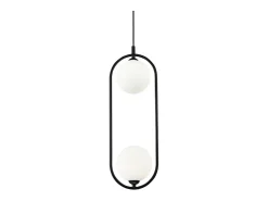 Maytoni Ring Modern Ring 2 Light Lámpara de techo colgante negra Pantalla de vidrio