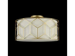 Messina Plafón Semi Empotrado Cilíndrico Dorado, 3 Luces, E27