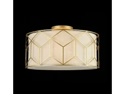 Messina Plafón Semi Empotrado Cilíndrico Dorado, 3 Luces, E27