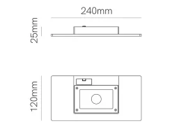 Mini Pla Corten - Aplique de pared LED de 20 W con interruptor CCT, 2700 K/3200 K/4000 K, aluminio, luz de pared ascendente - Beneito & Faure