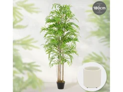ML-Design Bambú artificial 180 cm, Planta artificial grande, Planta artificial con tallo de madera auténtica