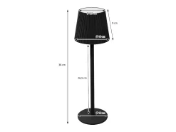 ML-Design Lámpara de mesa LED negra táctil inalámbrica ø10x36cm luz blanca cálida regulable, recargable USB-C, para mesita, escritorio o estudio