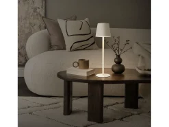 ML-Design Lámpara de mesa LED blanca táctil inalámbrica ø10x36cm luz blanca cálida regulable, recargable USB-C, para mesita, escritorio o estudio