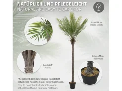 ML-Design Palmera Artificial 210 cm, Planta Artificial Grande, Palmera Tropical Artificial, Planta Artificial, Planta Falsa Deko