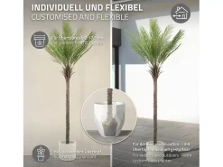 ML-Design Palmera Artificial 210 cm, Planta Artificial Grande, Palmera Tropical Artificial, Planta Artificial, Planta Falsa Deko