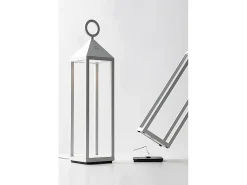 Moderna linterna LED Pic Nic 2,2W IP54 recargable y regulable h. 67 cm blanco