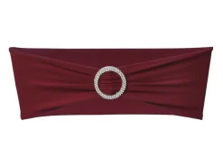 Moño decorativo elástico para sillas con hebilla 25 pzas Burdeos ES128389