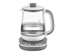 Máquina de té de cristal de 1,5 L, 8 funciones, cesta de té extraíble de acero inoxidable