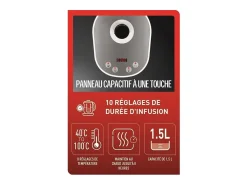 Máquina de té de cristal de 1,5 L, 8 funciones, cesta de té extraíble de acero inoxidable