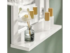 Mueble de Pared con Espejo, 2 en 1 Espejo y Estante de Baño, L40xP10xH49cm FRG129-W SoBuy ES