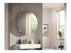 Mueble espejo baño Riff Ø70cm 1 puerta blanco.