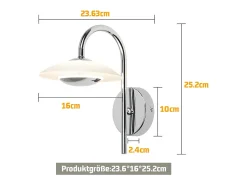 NETTLIFE - Aplique de pared LED para interiores, diseño moderno, cromado, para pasillo, cristal de 3000 K, para escalera de hotel