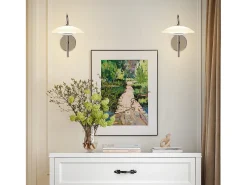 NETTLIFE - Aplique de pared LED para interiores, diseño moderno, cromado, para pasillo, cristal de 3000 K, para escalera de hotel