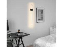 NETTLIFE 2 er Aplique de pared LED negro para interiores 60CM 3000K Iluminación de pared indirecta moderna ajustable a 90°