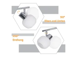 NETTLIFE 2 Foco de techo blanco E14 para interiores, pantalla de cristal vintage, sin bombillas