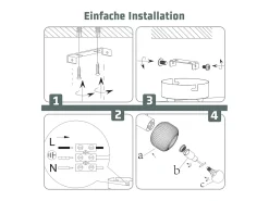 NETTLIFE 2 Foco de techo blanco E14 para interiores, pantalla de cristal vintage, sin bombillas