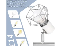 NETTLIFE 4 Focos de Techo Industriales Retro Vintage E14 Giratorios 350° Metal Blanco Brillante para Interior Salón Dormitorio Infantil