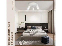 NETTLIFE 3 Focos de techo pasillo salón blanco redondo GU10 en metal diseño orientable para dormitorio cocina