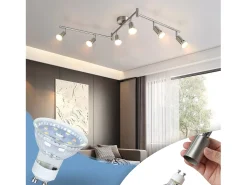 NETTLIFE 6 Focos de Techo Modernos para Salón GU10 Giratorios 330° Acero Inoxidable para Interior Dormitorio (sin Bombilla)