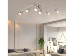 NETTLIFE 6 Focos de Techo Modernos para Salón GU10 Giratorios 330° Acero Inoxidable para Interior Dormitorio (sin Bombilla)
