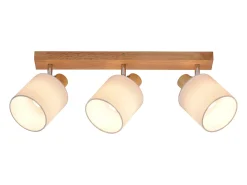 NETTLIFE 3 Focos de Techo Moderno de Pared de Madera Giratorio 350° E14 MAX.25W Lámpara para Salón Dormitorio (Sin Bombilla)
