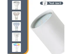NETTLIFE 5 focos de techo LED blancos GU10 llama 330° giratorio lámpara de pared industrial moderna para sala de estar dormitorio sin bombilla