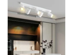 NETTLIFE 5 focos de techo LED blancos GU10 llama 330° giratorio lámpara de pared industrial moderna para sala de estar dormitorio sin bombilla