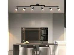 NETTLIFE 6 focos de techo de metal GU10 negros orientables 330° para cocina salón dormitorio