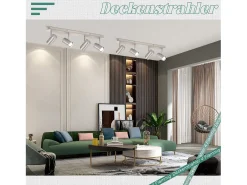 NETTLIFE 4 focos de techo GU10 en metal níquel, giratorio 330° para salón, , dormitorio, lámpara de moderna sin bombilla