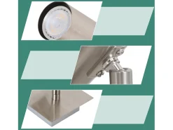 NETTLIFE 3 Focos de Techo GU10 de Níquel Giratorios 330° para Sala de Estar Dormitorio Oficina Foco de Pared Moderno Lámpara de Pasillo
