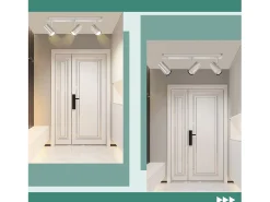 NETTLIFE 3 Focos de Techo GU10 de Níquel Giratorios 330° para Sala de Estar Dormitorio Oficina Foco de Pared Moderno Lámpara de Pasillo