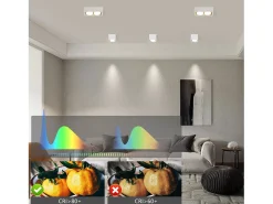 NETTLIFE 2 Focos de Techo LED Blanco Cálido de Superficie con Regulable GX53 Cuadrado Moderno para Cocina Salón Dormitorio Pasillo