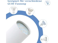 NETTLIFE 6 focos de techo LED GU10 blancos orientables 350° para salón dormitorio cocina sin bombilla