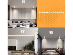 NETTLIFE 4 Focos de Techo LED Orientables Blanco Cálido GX53 4x5W Cuadrados Modernos para Salón Comedor Oficina Cocina Pasillo