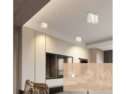 NETTLIFE 2 focos de techo Foco de superficie blanco Foco de techo GU10 Foco de superficie Luminaria de superficie moderna Luminaria de superficie para