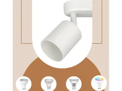 NETTLIFE 4 Focos de Techo GU10 de diseño moderno Orientables en color blanco para salón pasillo dormitorio comedor cocina