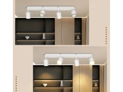 NETTLIFE 4 Focos de Techo GU10 de diseño moderno Orientables en color blanco para salón pasillo dormitorio comedor cocina