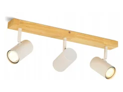NETTLIFE 3 Focos de Techo Vintage GU10 Modernos de Madera Blanca Giratorios 350° para Dormitorio Salón Oficina Comedor Cocina
