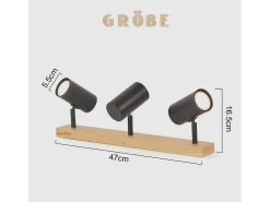 NETTLIFE 3 Focos de Techo Vintage GU10 Modernos de Madera Blanca Giratorios 350° para Dormitorio Salón Oficina Comedor Cocina