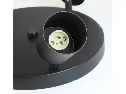 NETTLIFE 3 Focos GU10 Giratorio 350° Máx.25 W Lámpara de Techo Negra Lámpara de Techo de Tela Moderna Vintage para Salón, Dormitorio, , Pasillo