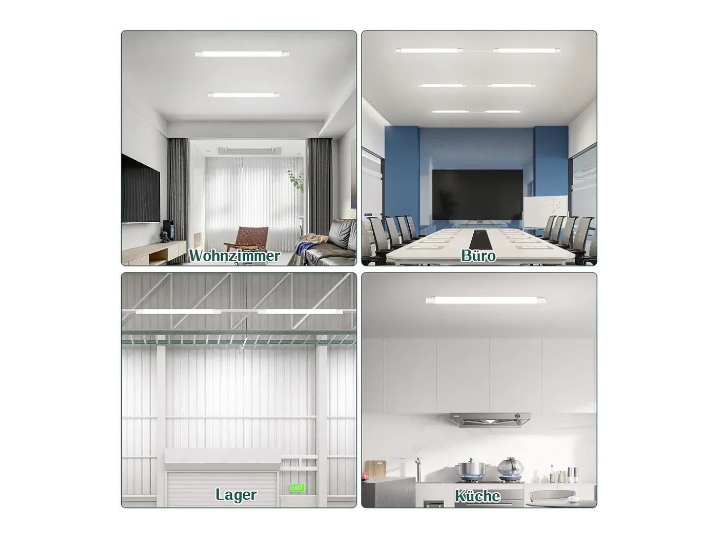 NETTLIFE 2 LED Lámpara de techo resistente a la humedad 90CM - 24W 3000LM Lámpara de techo Lámpara de taller Tubo LED IP65 Resistente al agua 5000K
