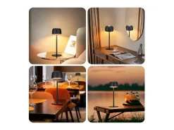 NETTLIFE - Lámpara de mesa LED inalámbrica (2 unidades), atenuación continua y batería