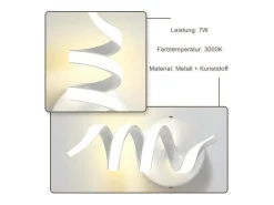 NETTLIFE - Lámpara de pared LED para interiores, moderna, color negro, 7 W, luz blanca cálida de 3000 K
