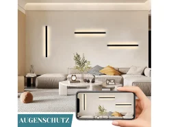 NETTLIFE - Pack de 2 apliques de pared LED modernos para interiores, 60 cm, 21 W, para pasillo, arriba y abajo, color negro