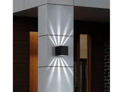 NETTLIFE 2 piezas Lámpara mural LED Interior & Exterior - Negro, Externa IP65 Impermeable, Lámpara mural exterior 3000K Blanco frío Arriba Abajo 10W