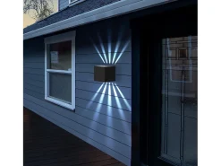 NETTLIFE 2 piezas Lámpara mural LED Interior & Exterior - Negro, Externa IP65 Impermeable, Lámpara mural exterior 3000K Blanco frío Arriba Abajo 10W