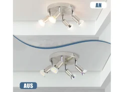Nettlife 4 puntos LED orientables a 350° GU10 en metal cobre, lámpara moderna para sala, dormitorio, cocina, comedor, pasillo máximo 4x25W